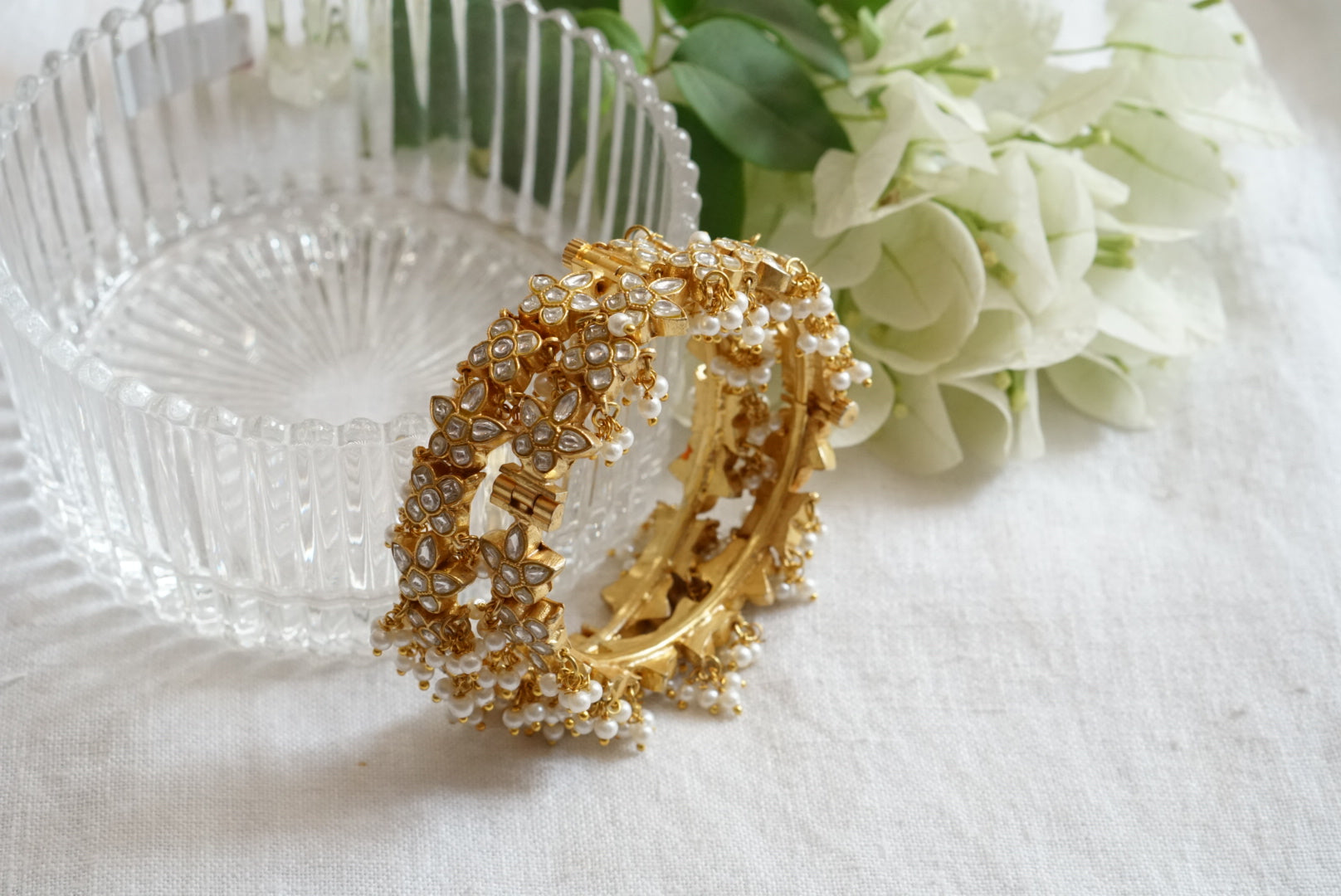 Kundan Openable bangle (3-388)(R)(Size 2’4-2'6)(preorder) - JEWELSTYLE