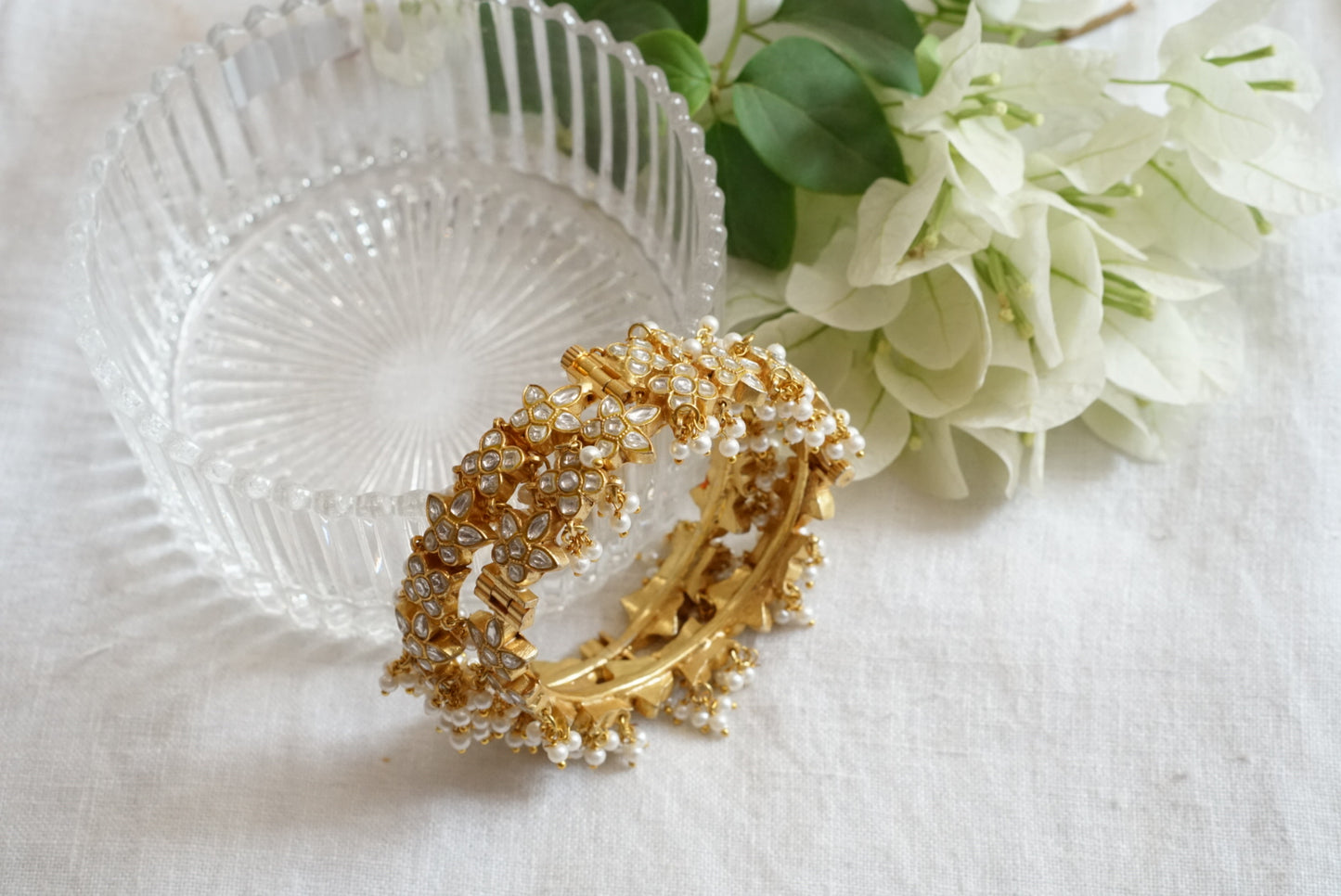 Kundan Openable bangle (3-388)(R)(Size 2’4-2'6)(preorder) - JEWELSTYLE