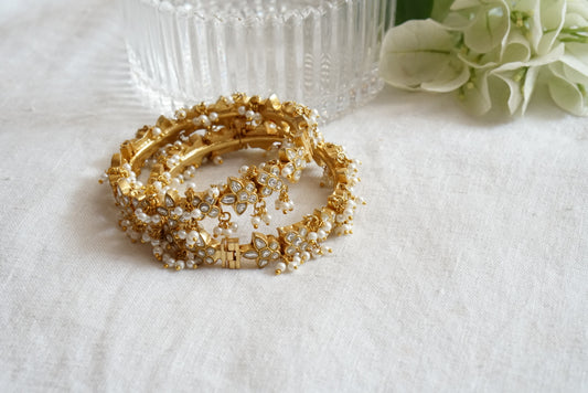 Kundan Openable bangle (3-388)(R)(Size 2’4-2'6)(preorder) - JEWELSTYLE