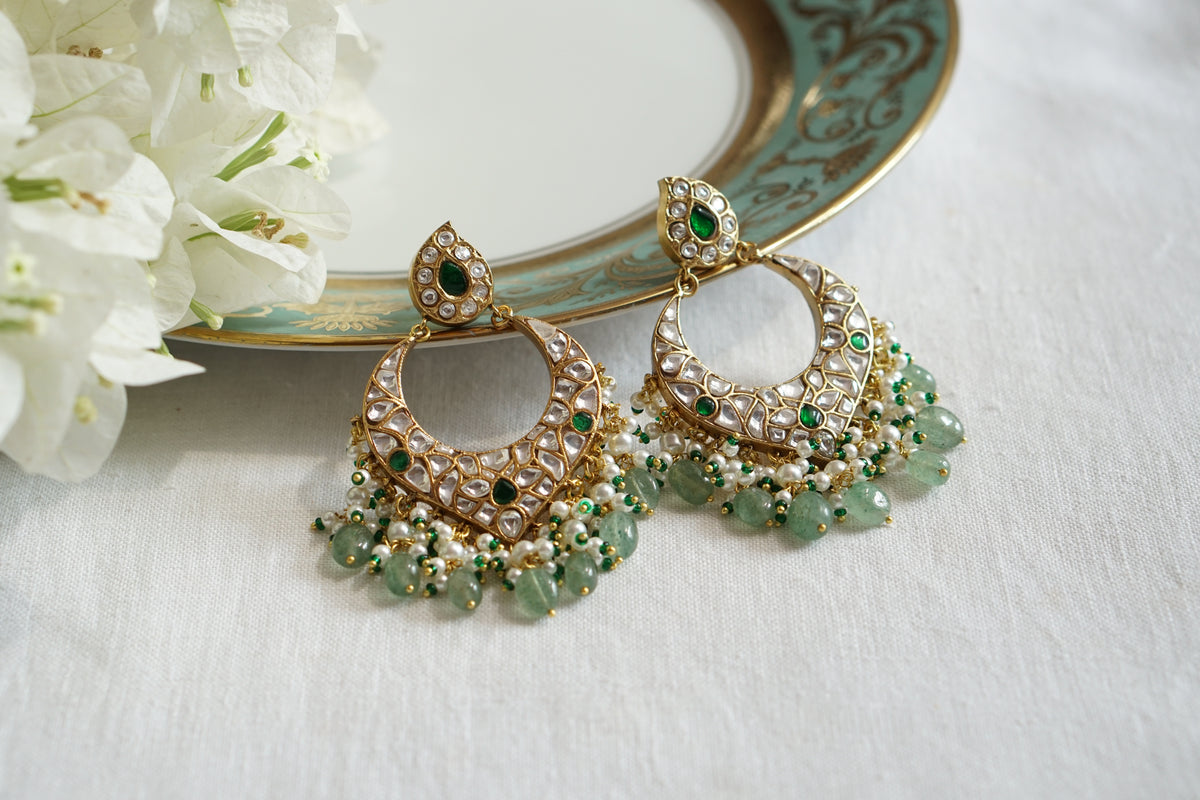 Kundan Chandbali Earrings (1-5592)(R)