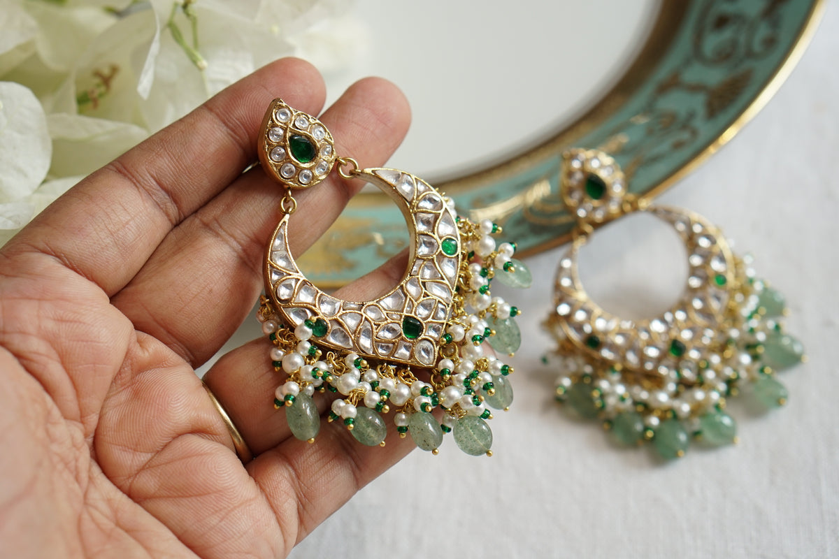 Kundan Chandbali Earrings (1-5592)(R)