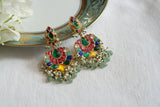 Multi Stone Kundan Earrings (1-5589)(R)