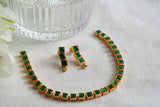Green Stone Kundan Necklace (4-9491)(EX)