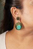 Green Stone Polki Earrings (1-4855)(B)