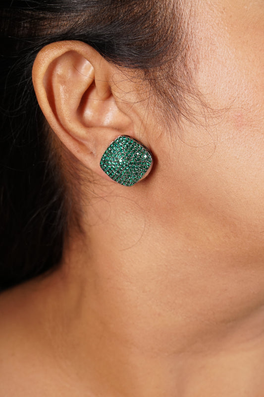 Green AD stone studs (1-4848)(B) - JEWELSTYLE
