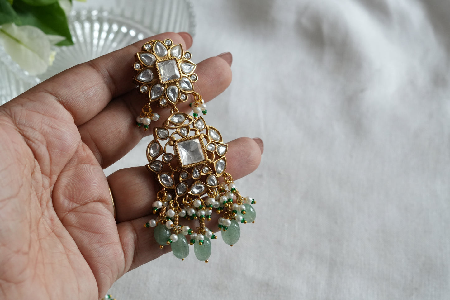 Polki  Earrings (1-5450)(B)