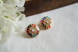 Navratan Stone Polki Studs (1-5597)(B)