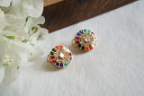 Navratan Stone Polki Studs (1-5597)(B)