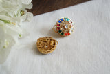 Navratan Stone Polki Studs (1-5597)(B)