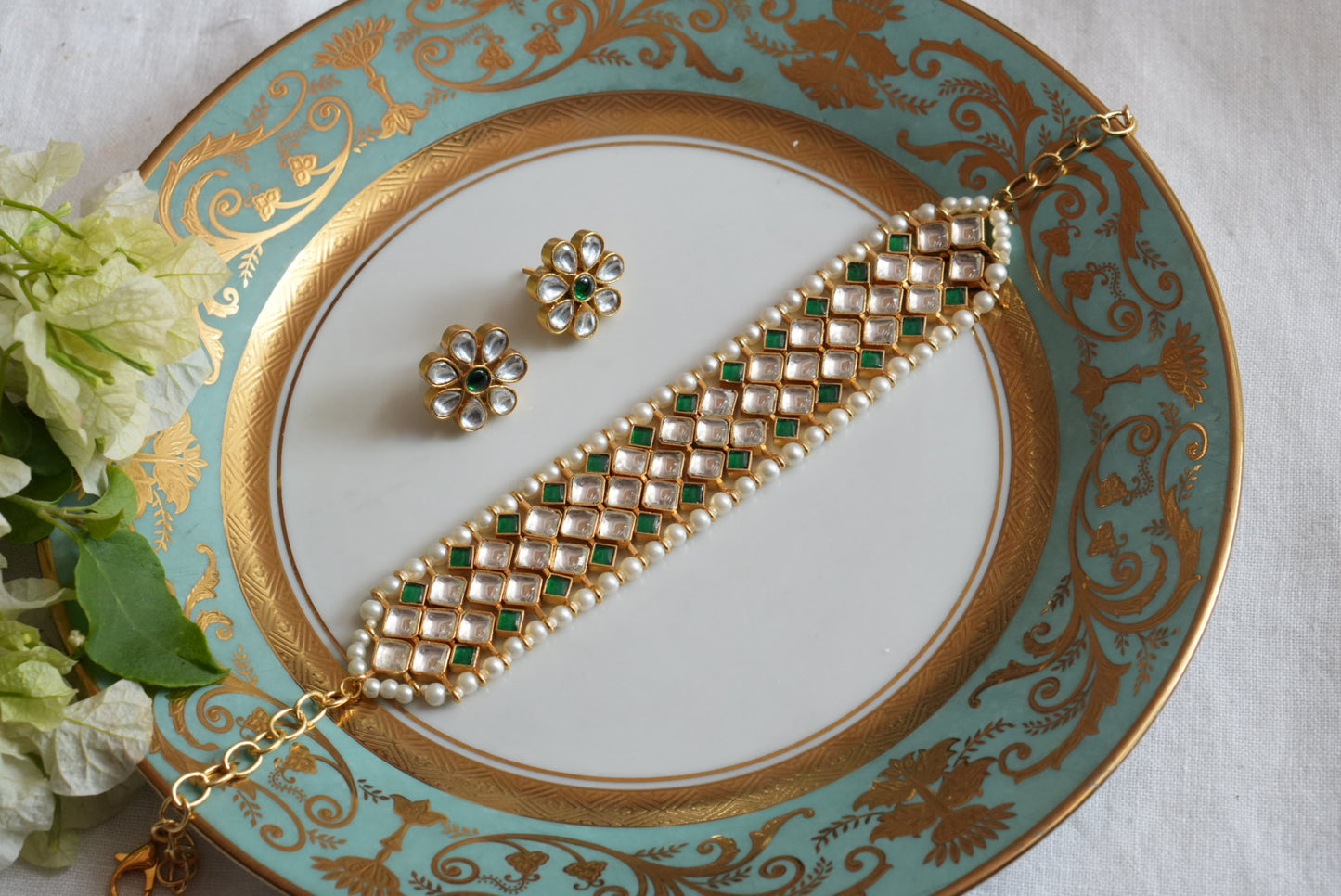 Kundan choker Set (4-8943)(R) - JEWELSTYLE