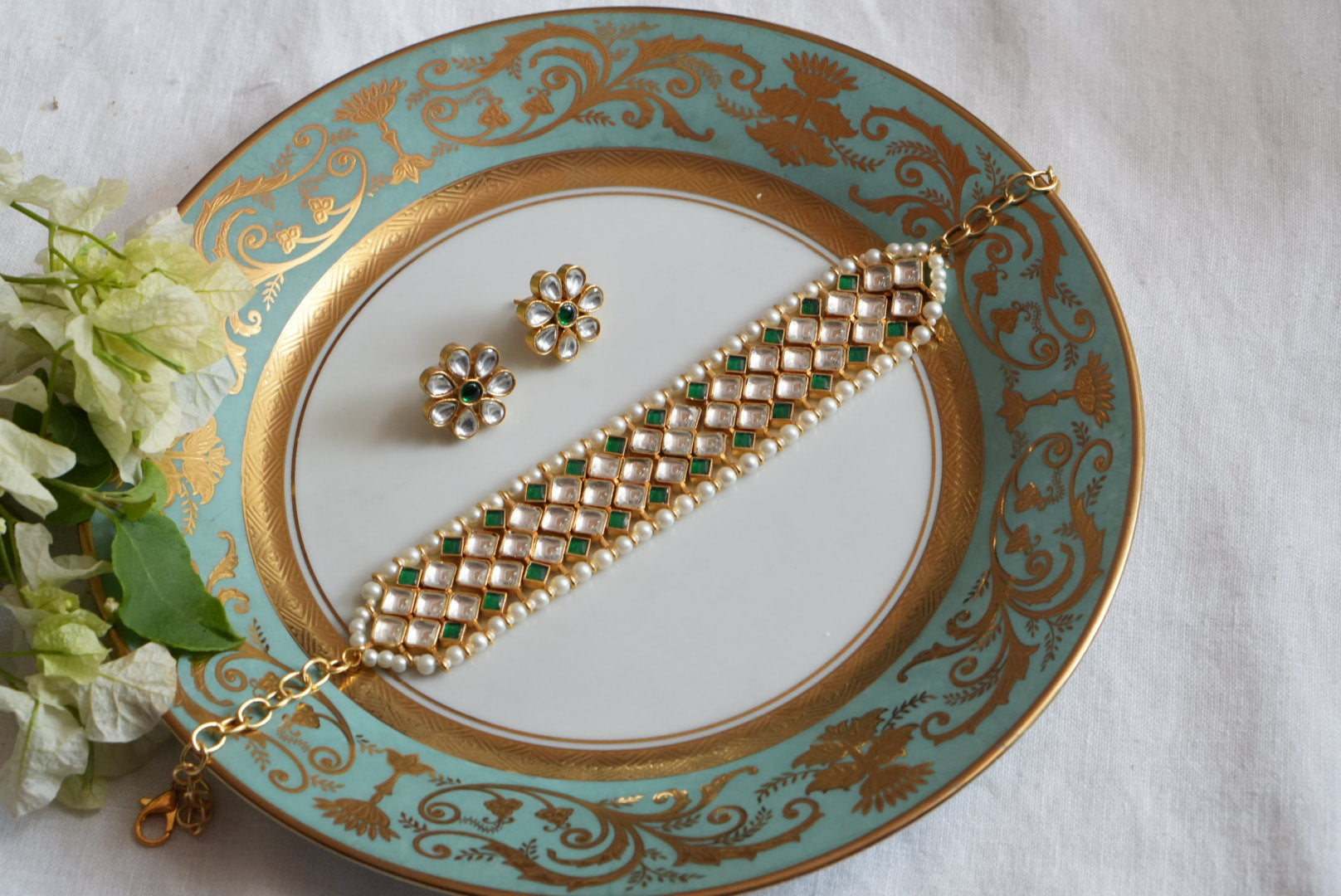 Kundan choker Set (4-8943)(R) - JEWELSTYLE