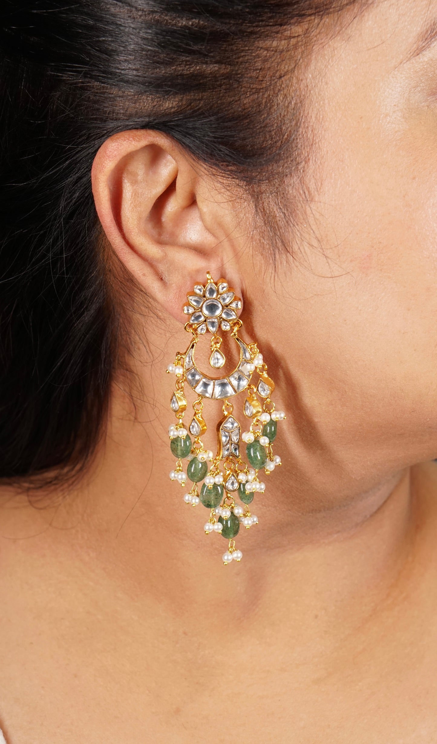 Kundan Earrings (1-4830)(R) - JEWELSTYLE
