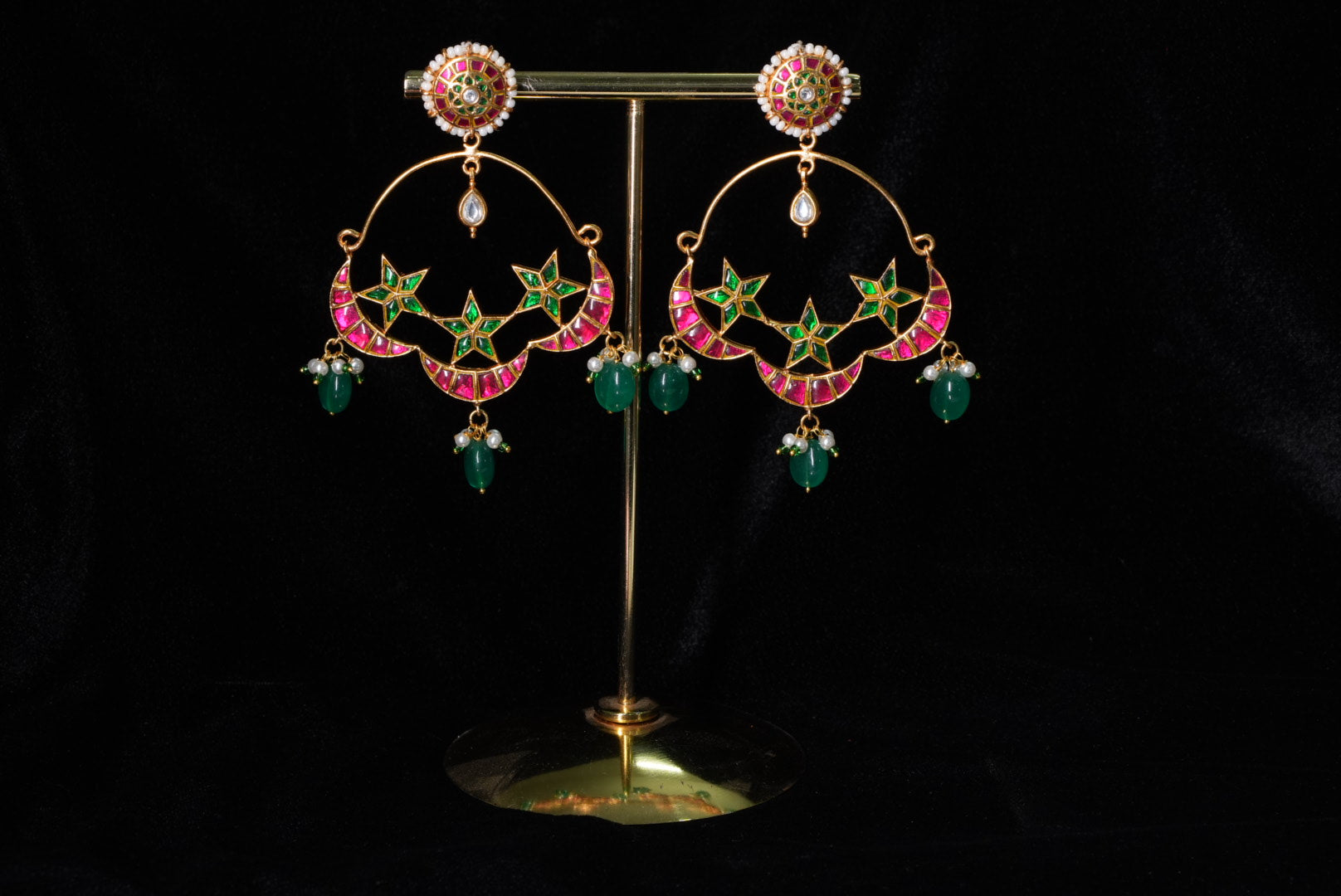 Kundan Earrings (1-4992)(R) - JEWELSTYLE