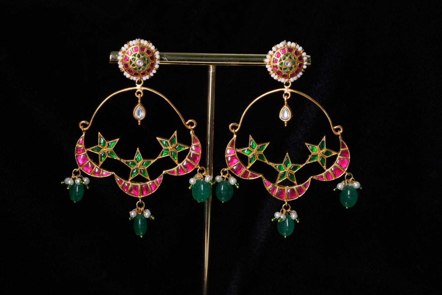 Kundan Earrings (1-4992)(R) - JEWELSTYLE