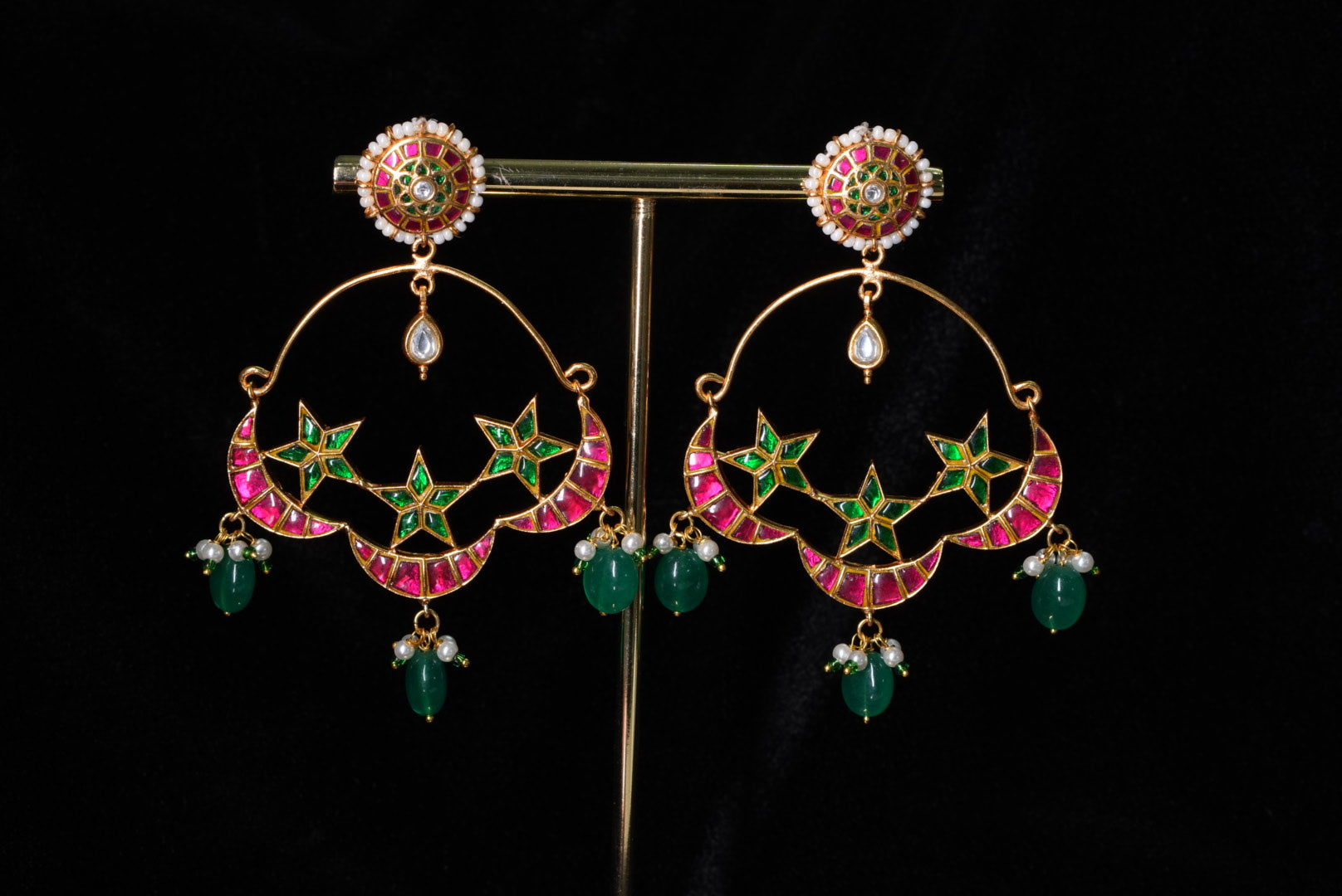 Kundan Earrings (1-4992)(R) - JEWELSTYLE