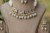 Mother of pearl necklace set with Maangtika (4-7852)(A)