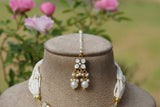 Mother of pearl necklace set with Maangtika (4-7852)(A)