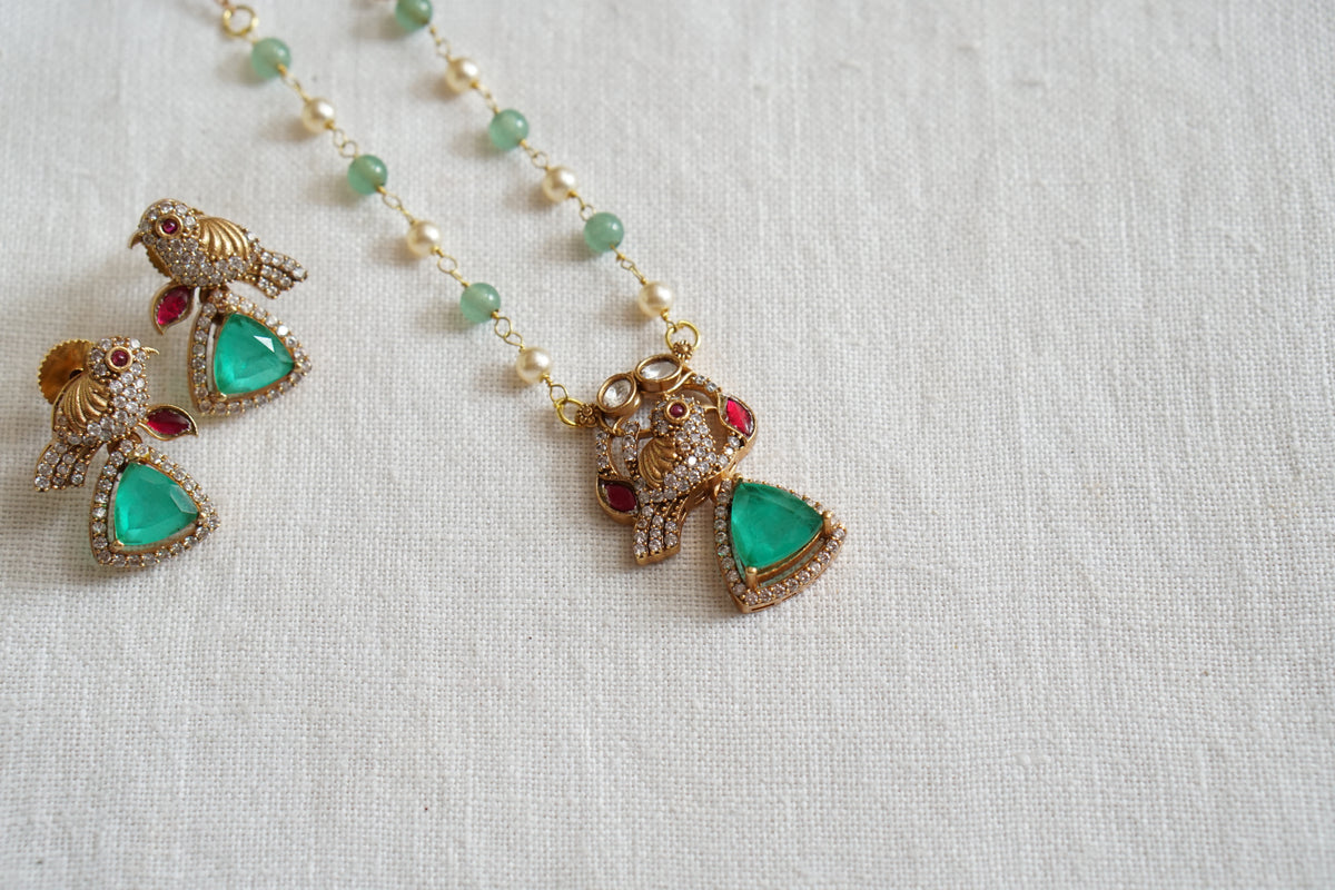 Polki Pendant Set (4-9776)(B)