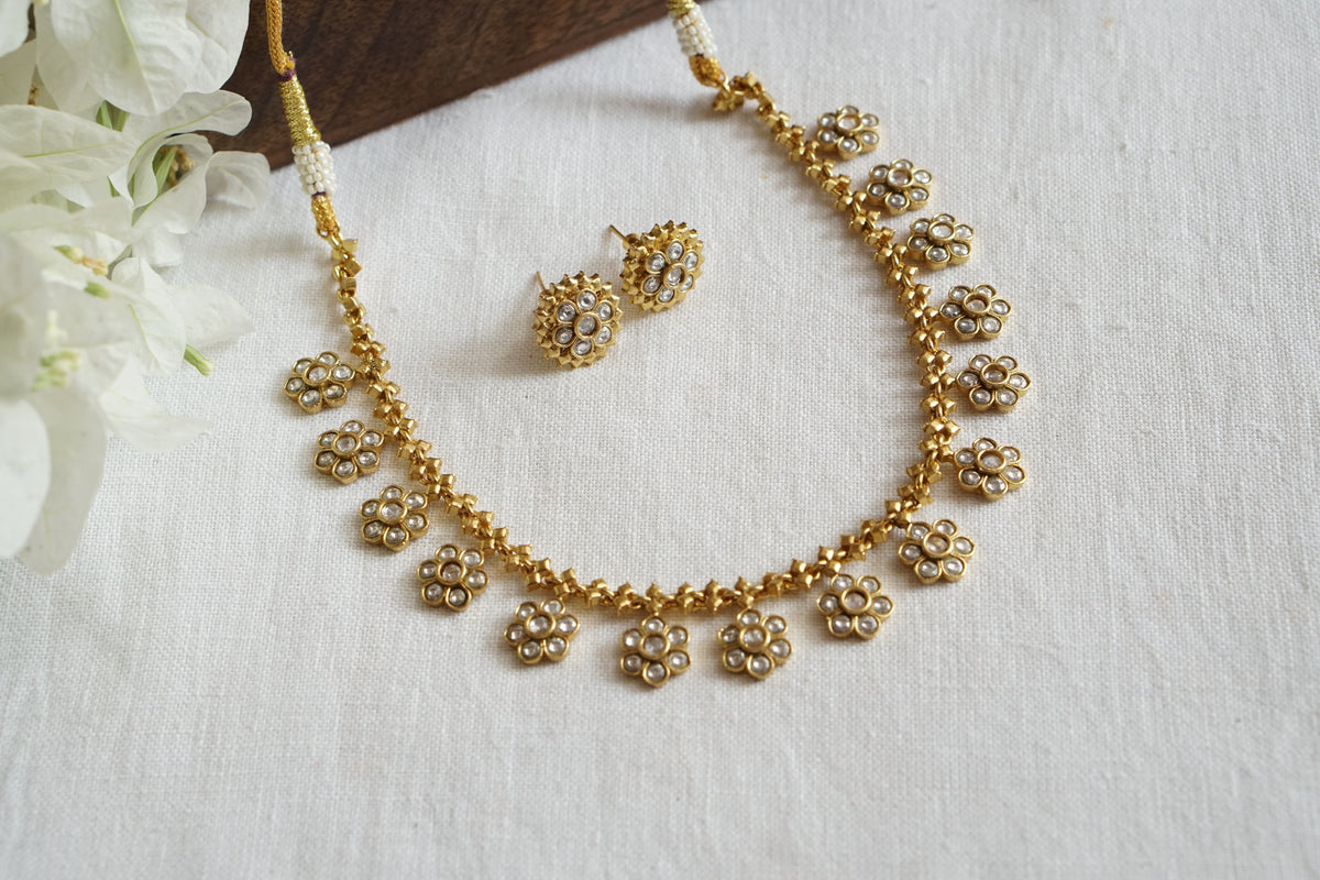 Kundan Necklace Set (4-9782)(B)