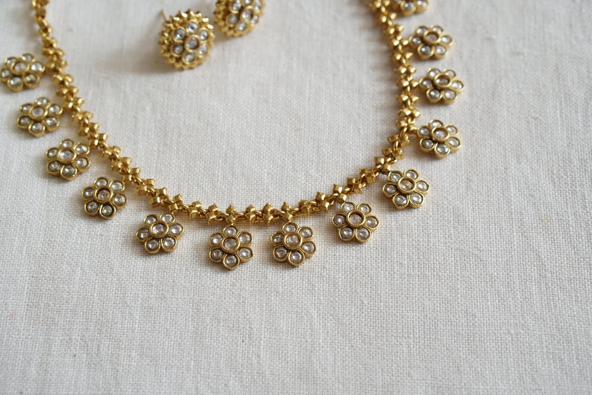 Kundan Necklace Set (4-9782)(B)