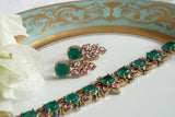 Green Stone Polki Choker Set (4-9781)(B)