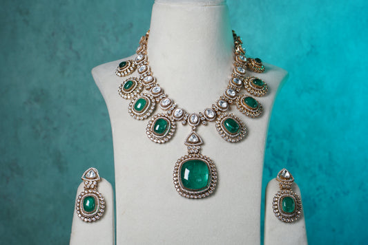 POLKI  necklace set (4-7981)(B)(MADE ON ORDER IN 20DAYS)