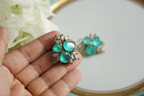 Light Green Stone Polki Studs (1-5593)(B)