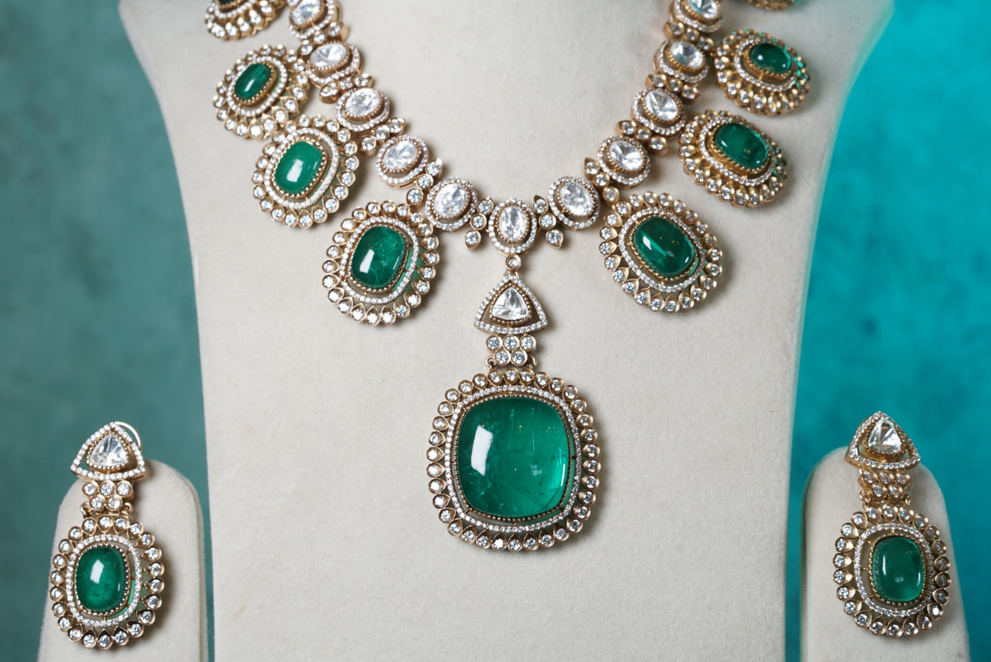 POLKI  necklace set (4-7981)(B)(MADE ON ORDER IN 20DAYS)