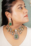 Multi Stone Polki Necklace set (4-8697)(B)