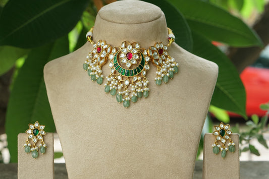 Kundan Choker Set (4-9436)(R)