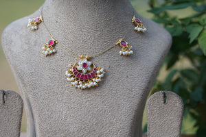 Invisible kundan necklace (4-7837)(Ak)