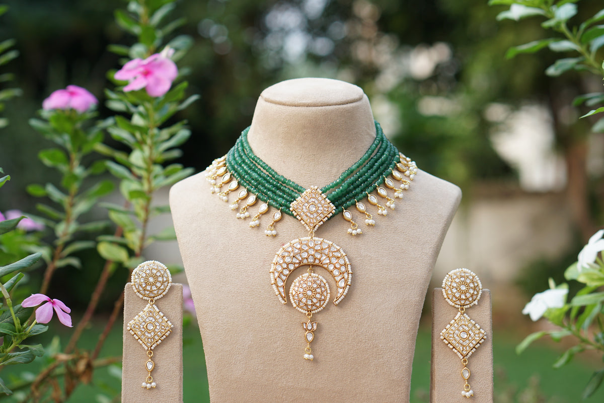 Kundan Necklace Set (4-9732)(R)