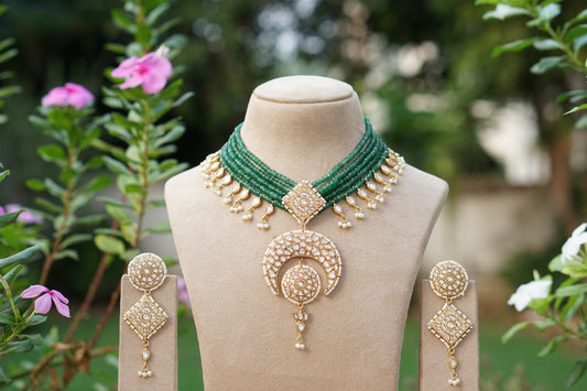 Kundan Necklace Set (4-9732)(R)