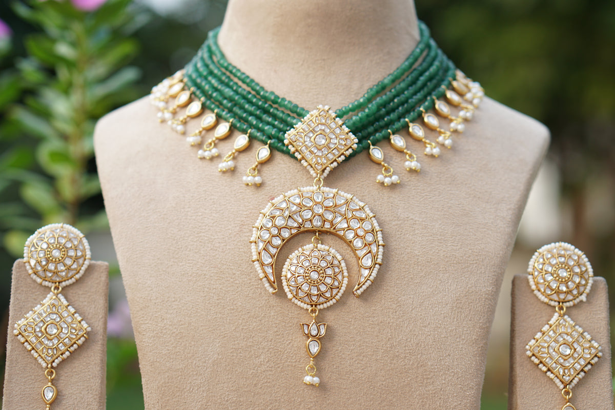 Kundan Necklace Set (4-9732)(R)