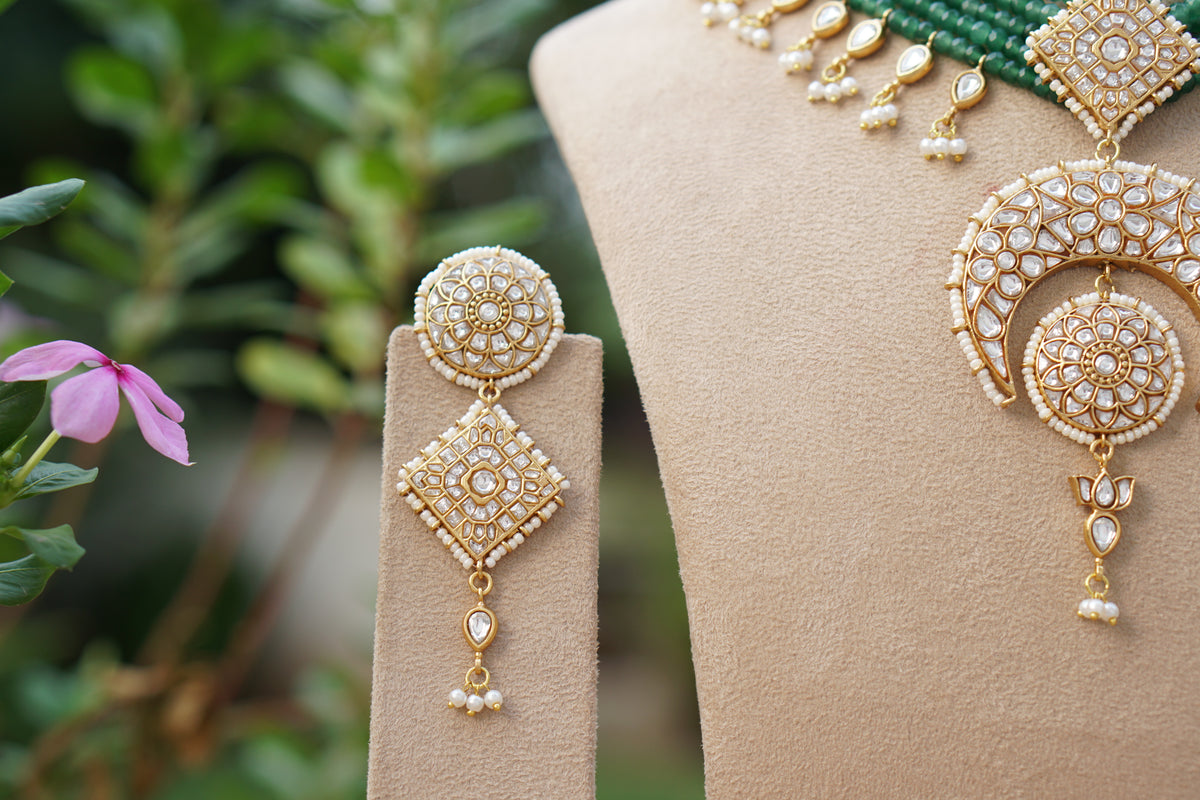 Kundan Necklace Set (4-9732)(R)