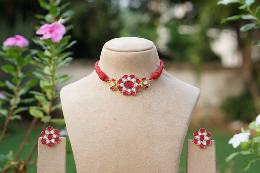 Kundan Choker Set (4-9734)(R)