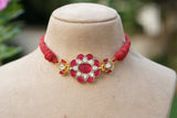 Kundan Choker Set (4-9734)(R)