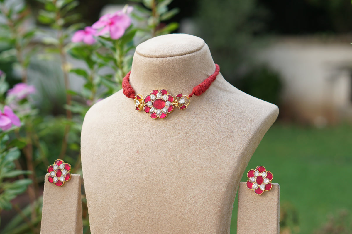 Kundan Choker Set (4-9734)(R)