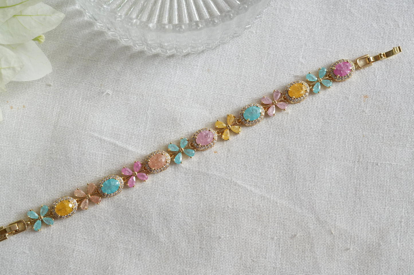 Multi Stone Ad Bracelet (3-495)(L)