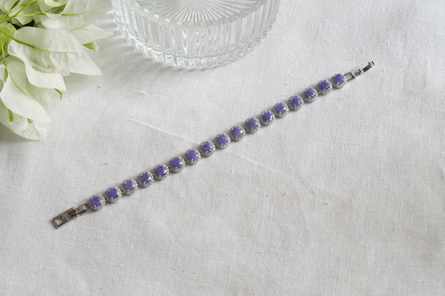 Amythest Stone Ad Bracelet (3-496)(L)
