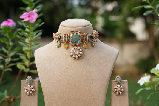 Polki Choker Set (4-9735)(B)