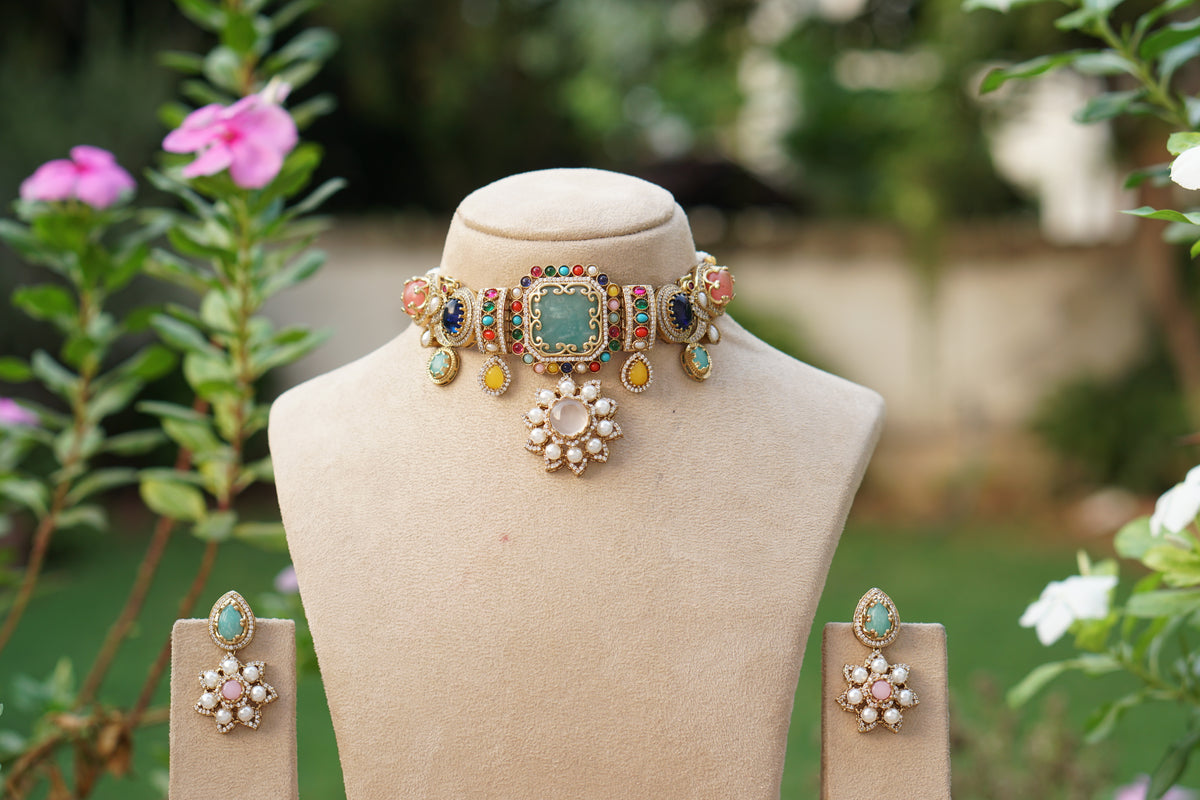Polki Choker Set (4-9735)(B)