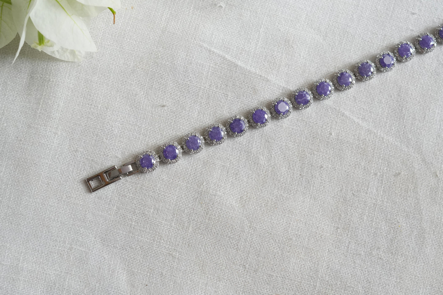 Amythest Stone Ad Bracelet (3-496)(L)