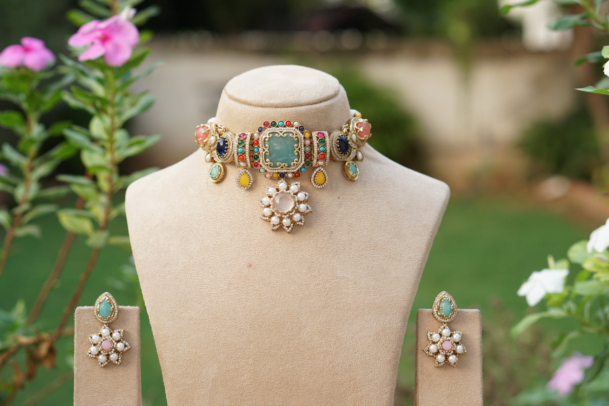 Polki Choker Set (4-9735)(B)
