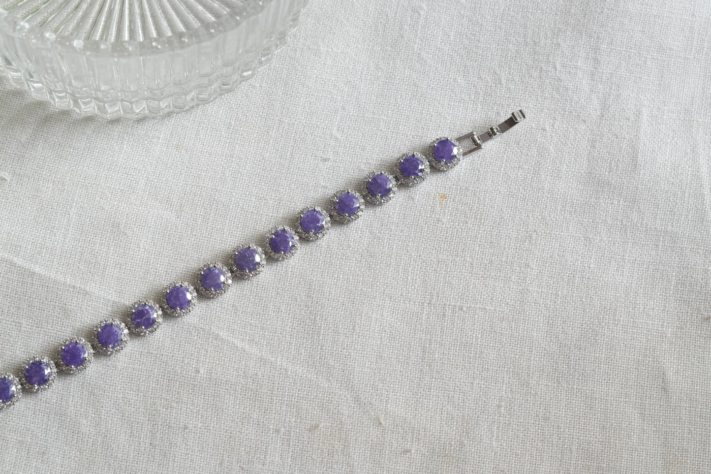 Amythest Stone Ad Bracelet (3-496)(L)