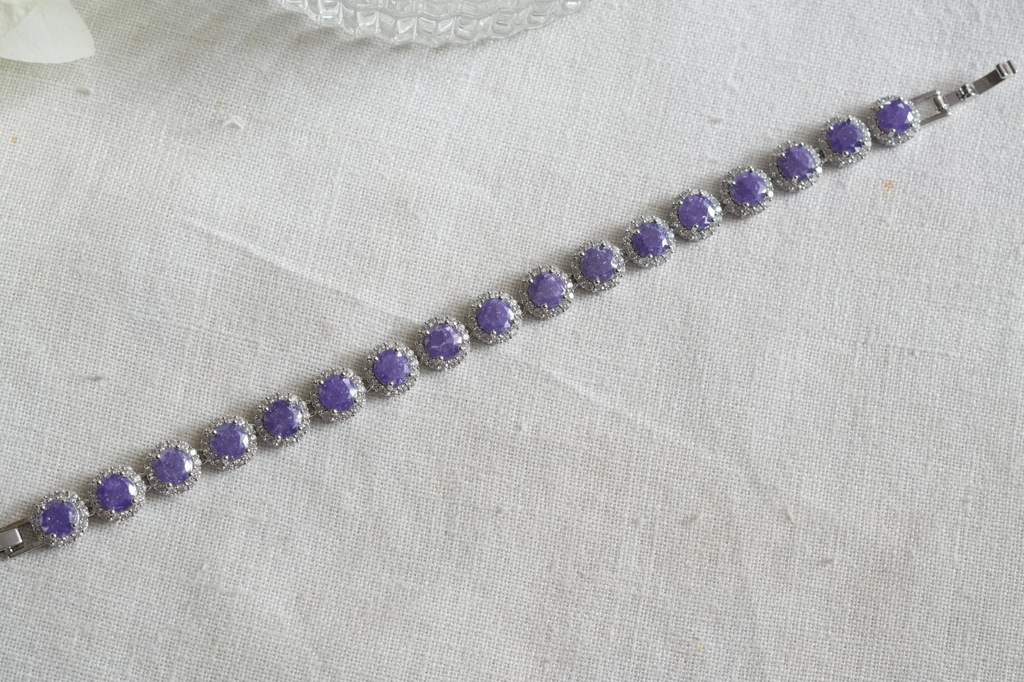 Amythest Stone Ad Bracelet (3-496)(L)