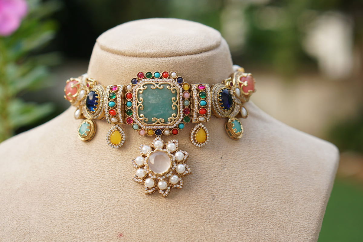 Polki Choker Set (4-9735)(B)