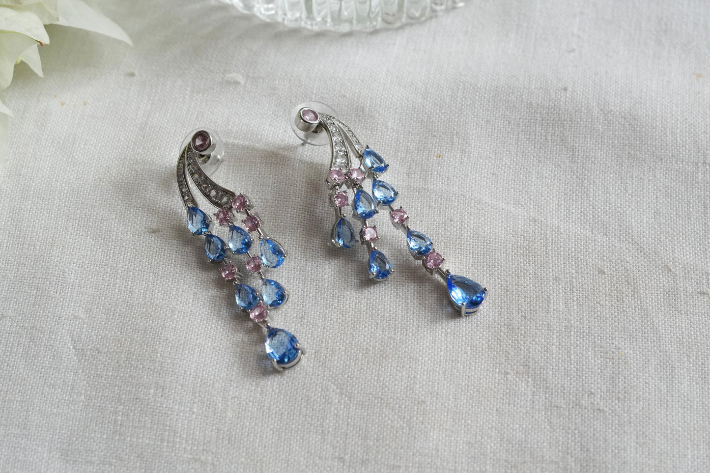 Blue stone earrings(1-5461)(L)