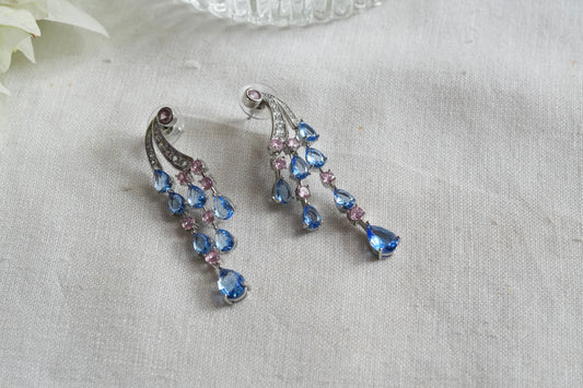 Blue stone earrings(1-5461)(L)