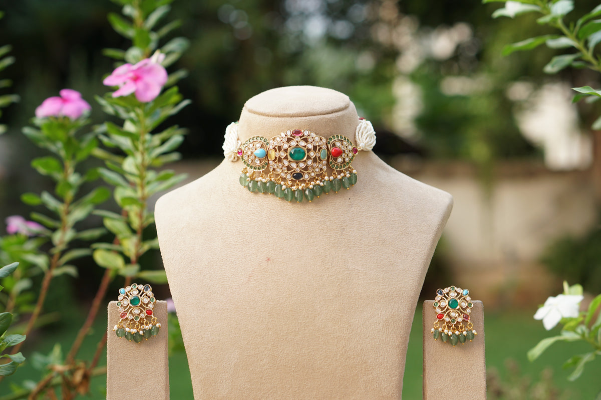 Polki Choker Set (4-9738)(B)